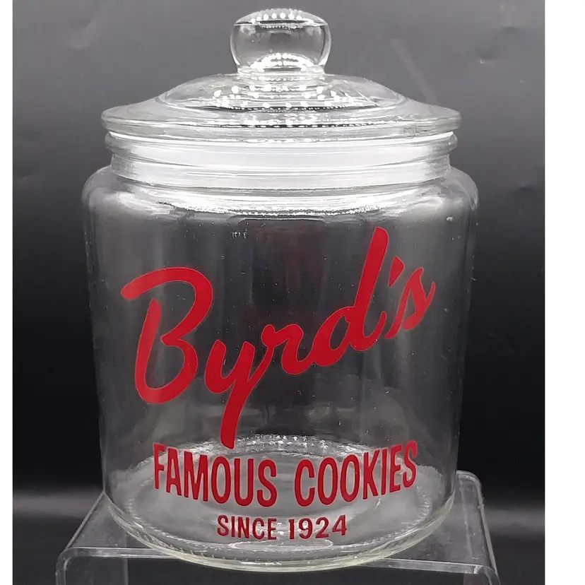 Vintage BYRD'S Famous Cookies Since 1924, Medium Cookie Jar/Canister