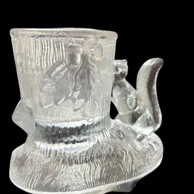 Westmoreland Glass Squirrel Oak Tree Stump Toothpick Holder