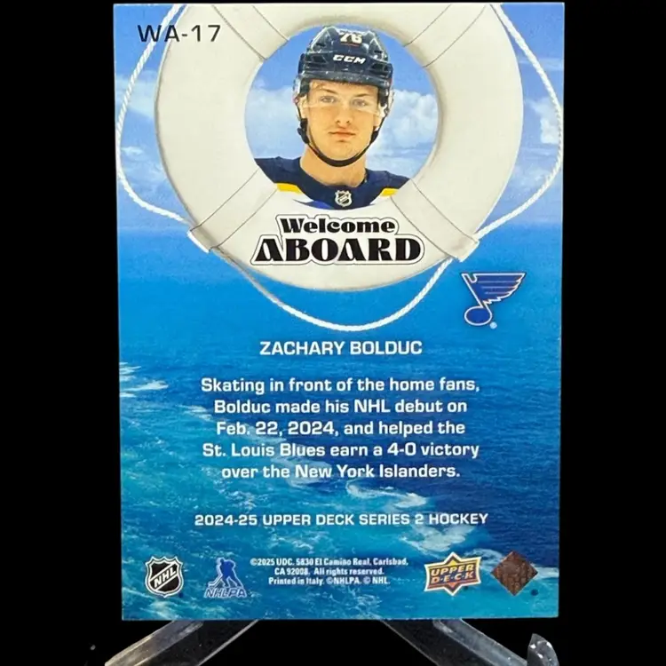 Zachary Bolduc 2024-25 Upper Deck Series 2 Welcome Aboard #WA-17 St. Louis Blues