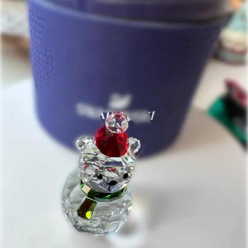 2" Rocking Polar Bear Christmas Swarovski