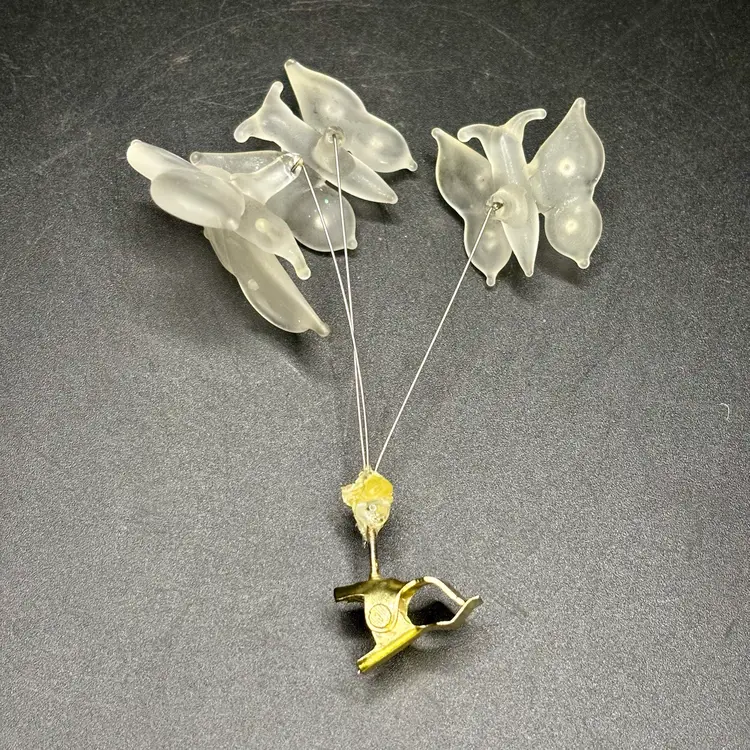 Glass 3 Butterfly Clip Ornament 3”