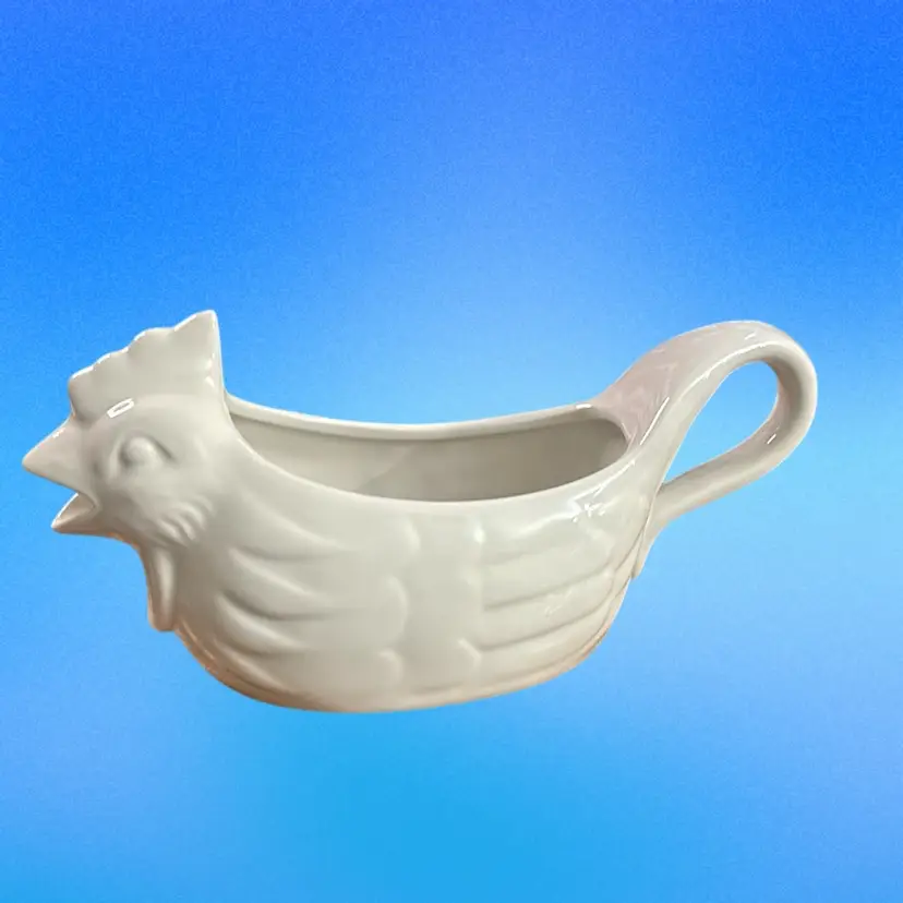 Godinger Porcelain Rooster/Chicken Gravy Boat