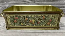 Vintage Pyrex Gold & Fruit Metal Loaf Pan Holder # 213