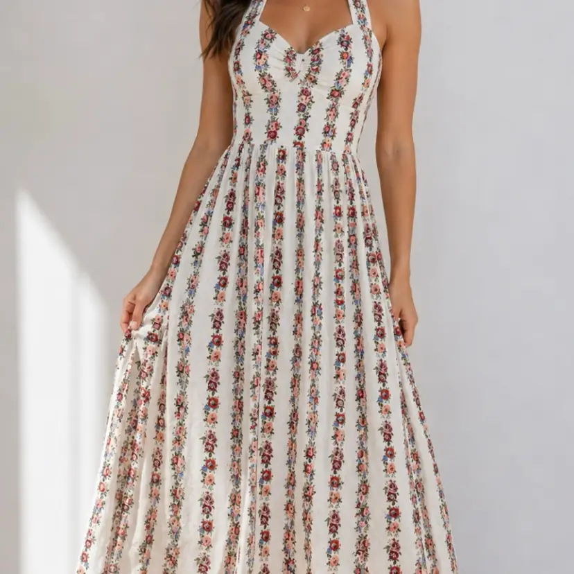Crystal Sky Floral Maxi Dress Size L