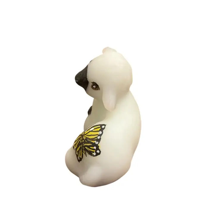 Fenton Opal Satin Lamb With Butterfly 3”x 2 3/4”