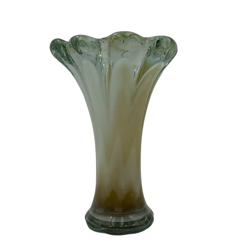 Vintage Amber Cream Art Glass