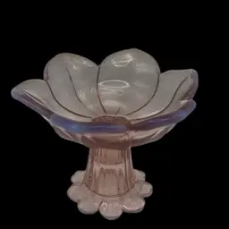 Westmoreland Opalescent Pink Glass Lotus Compote, 4” Wide x 3-1/2” Tall