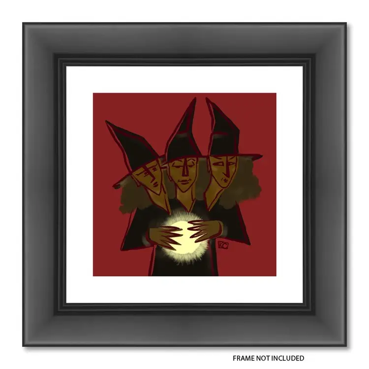 MADE BY ME: 8x8 Archival Print Of My Digital Artwork- “Coven” Witches. Halloween Or Every Day Wall Art. Great For Gallery Wall. Created On My iPad Using Procreate - Not AI.