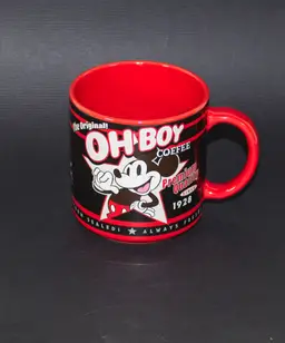 Disney Parks Mickey Mouse Original Oh Boy Coffee Mug 15 oz Stoneware