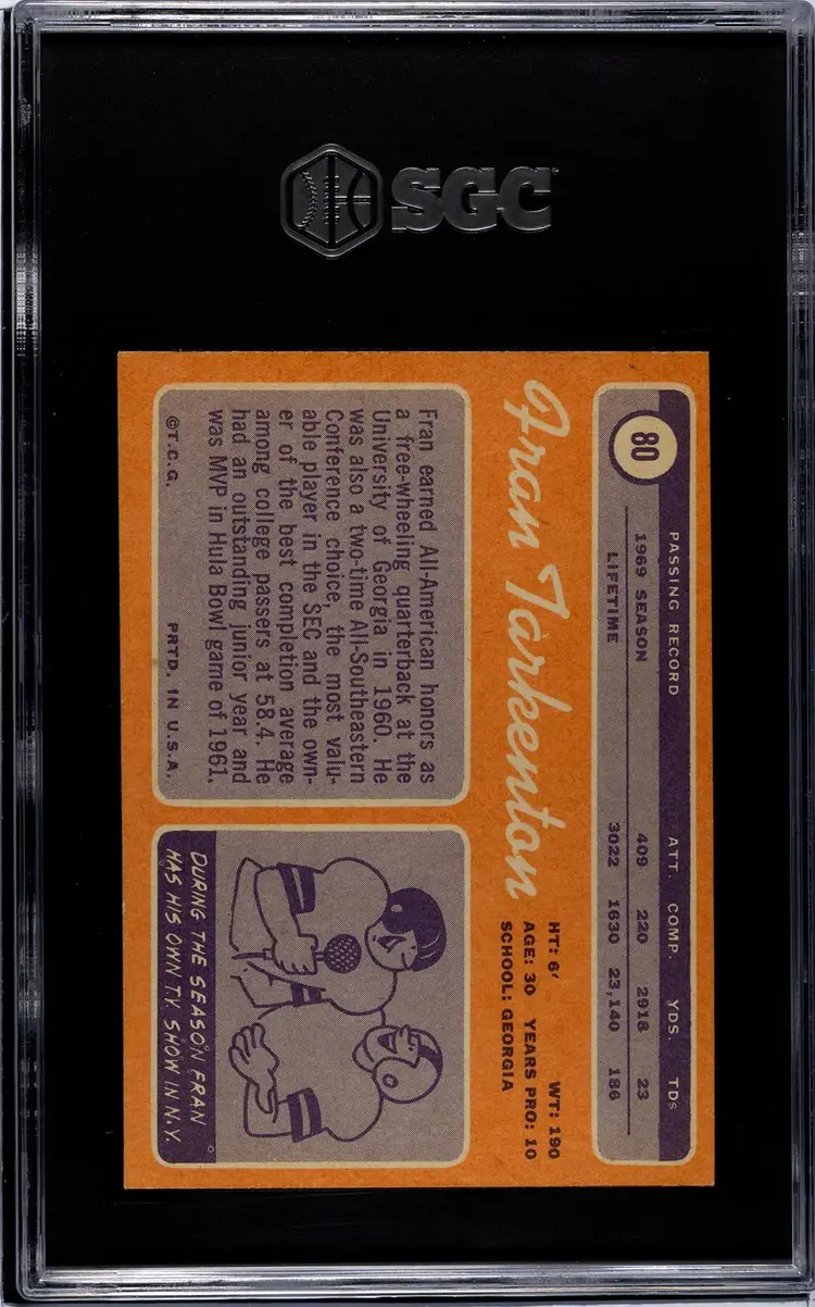 1970 Topps #80 Fran Tarkenton SGC 7