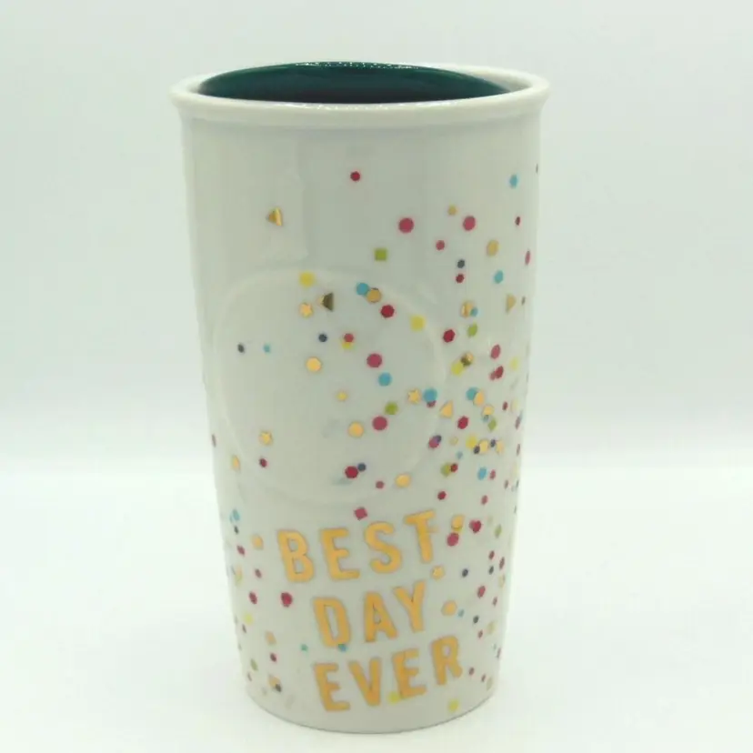 Starbucks Dot Collection Best Day Ever Confetti 10oz Tumbler/NWOT