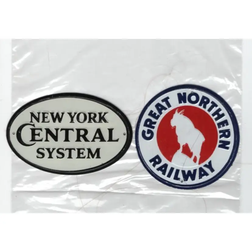 Two Small Metal Signs Railroads Collecting Model Railroad Decor