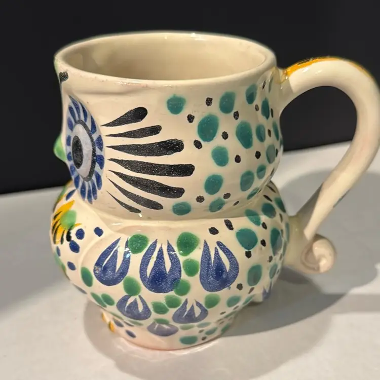 Gorky Gonzalez Hand Painted Owl Mug