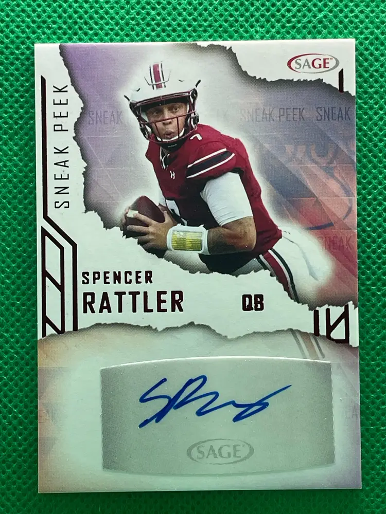 Spencer Rattler 2023 SAGE HIT Sneak Peek Autographs Red #SPA-SR New Orleans Saints