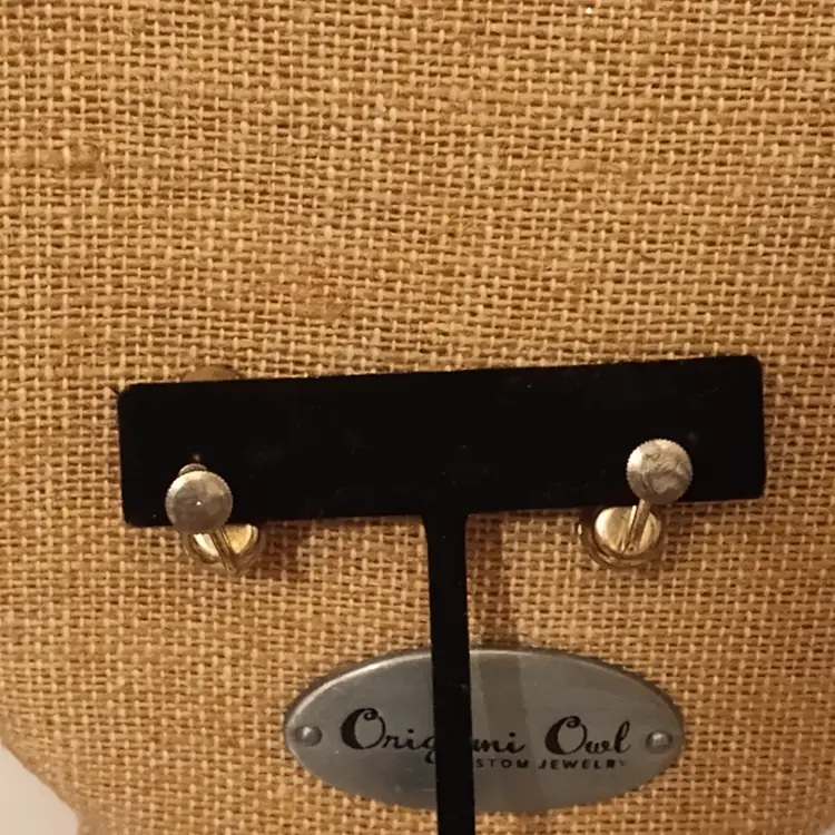 Vintage Multi Color Rhinestone Screw Back Earrings Gold Tone Made in Austria