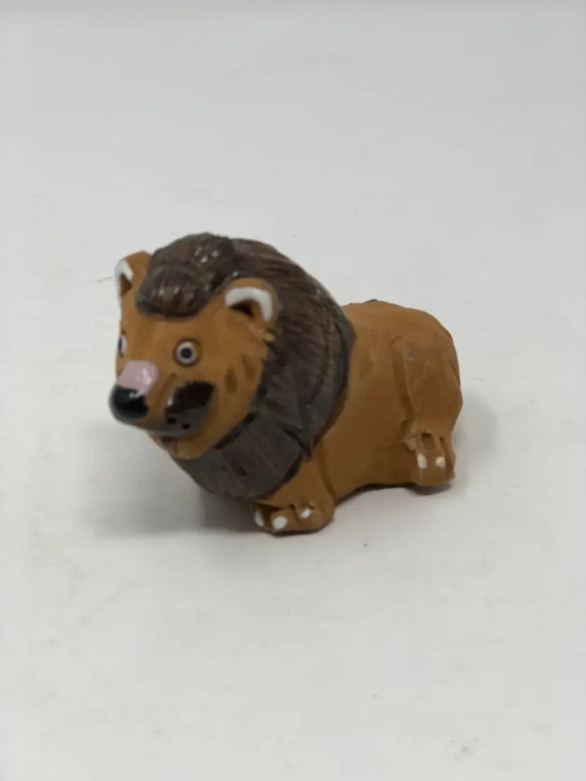 Maguz Pottery and Enamel Lion Peru