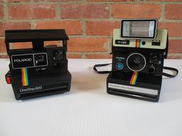Vintage Polaroid Land Camera One Step SE , One Step 600 Lot of 2 Untested