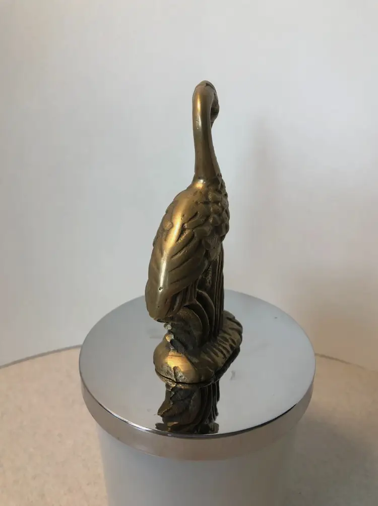 Vintage Leonard Solid Brass Egret Figurine