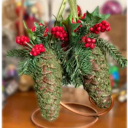 Winter Decorations Pine Cones With Berries And Pine