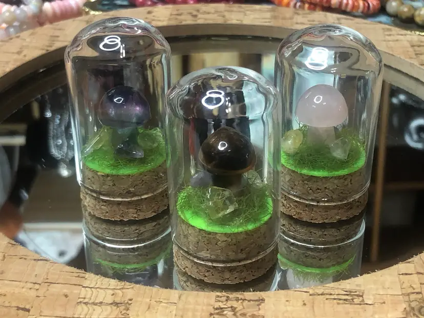 1 Crystal FLOURITE Mushroom 🍄 Cloche