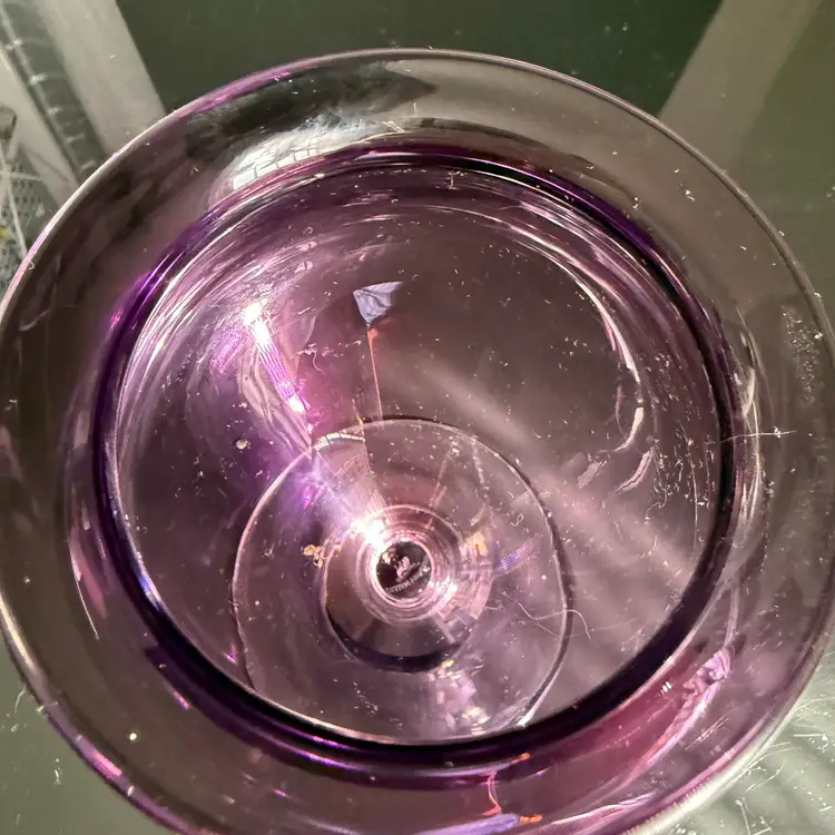 William Yeoward Crystal Amethyst Footed Vase 6”