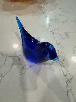 Hand blown Cobalt Blue Bird #1