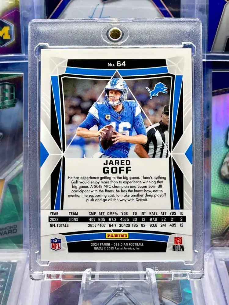 Jared Goff 2024 Obsidian Asia Black Pulsar International Prizm SP Detroit Lions