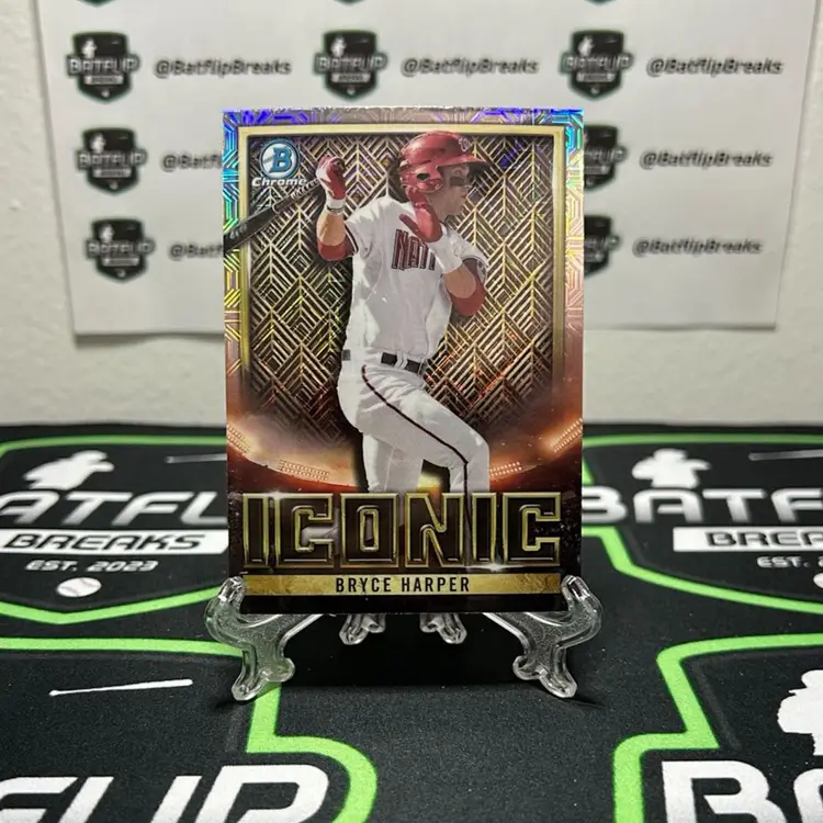 Bryce Harper 2023 Bowman Chrome Iconic Mojo Refractor Insert #BI-13 Washington Nationals