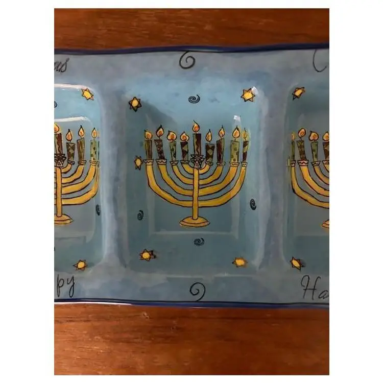 Certified International "Joyous Celebration" Hanukkah 3 part dish