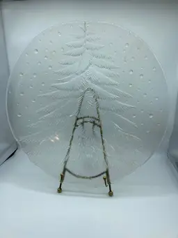 Vintage Mikasa Noel Frosted Hostess Platter Christmas Tree Snow Plate -S1