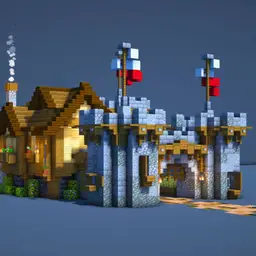 Minecraft Medieval Castle Fort (FULL INTERIOR)