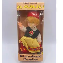 Vintage International Beauties Doll, 5 1/2”, Original Box