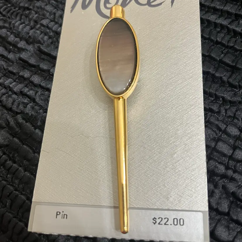 Rare Monet Goldtone Long Brooch