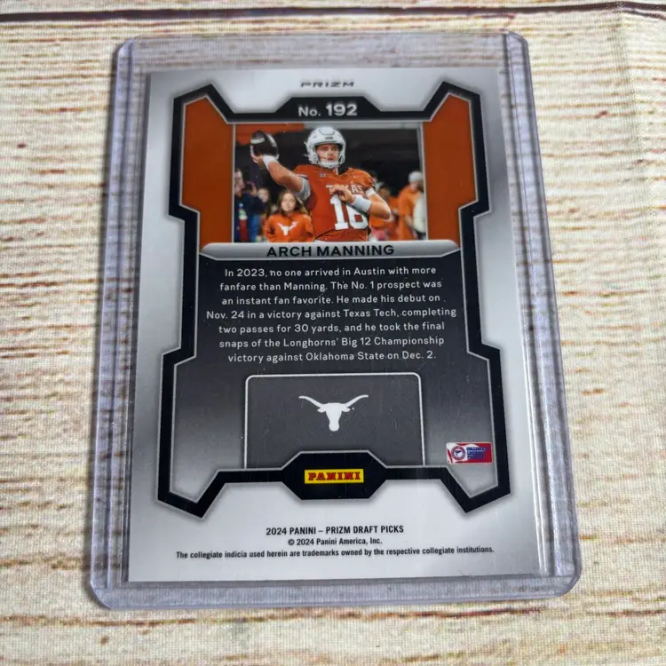 2024 Panini Prizm Draft Picks #192 Arch Manning Texas Longhorns Rookie Red Ice