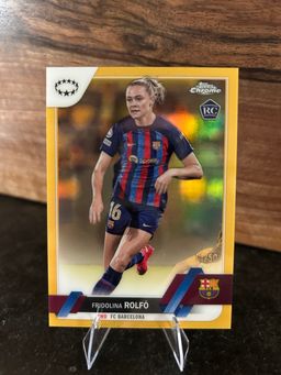 Fridolina Rolfö 2022-23 Topps Chrome Women's Gold Refractor #16 FCB #11/50