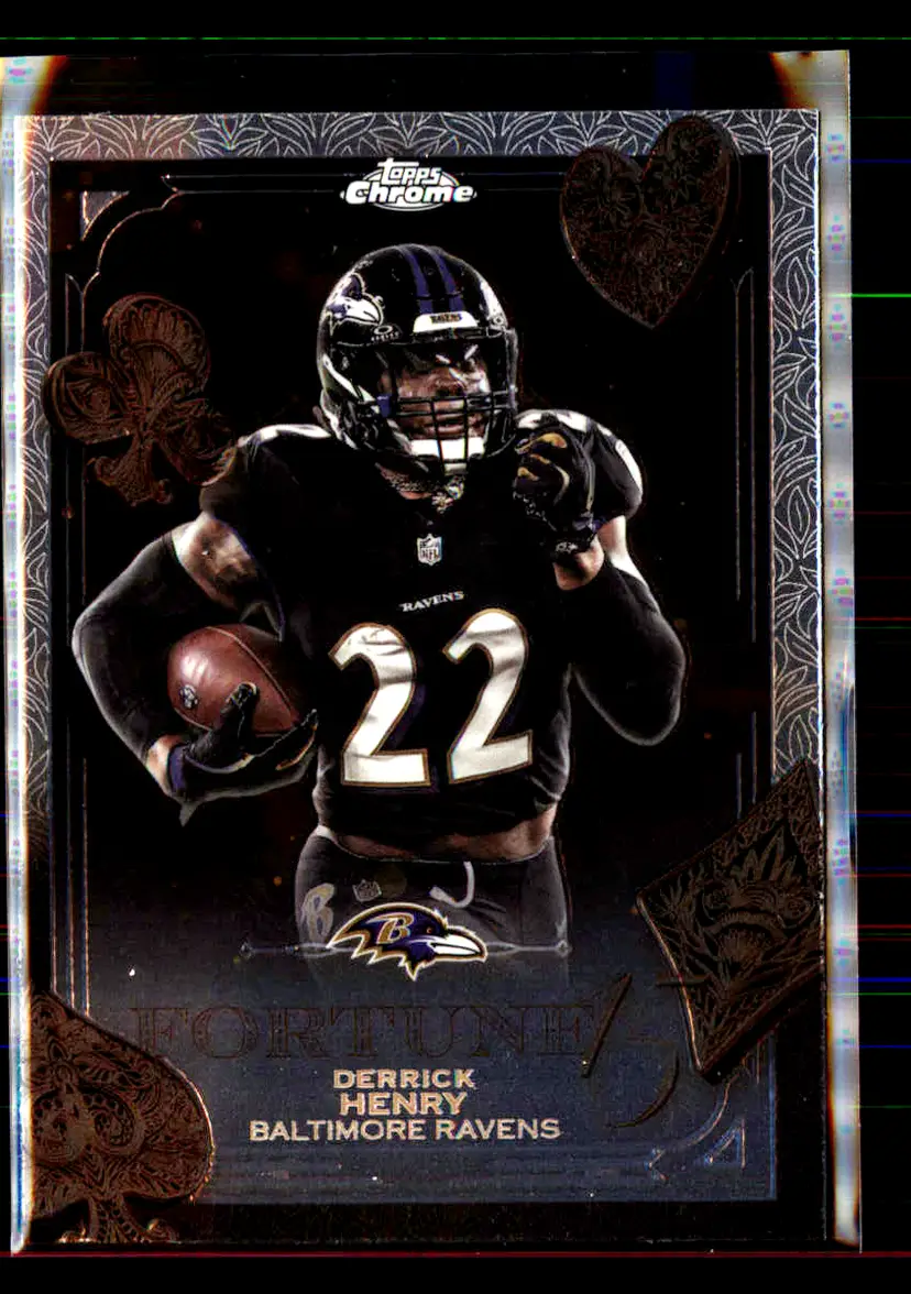 Derrick Henry 2025 Topps Chrome Fortune 15 #F15-10 - (142) - Baltimore Ravens