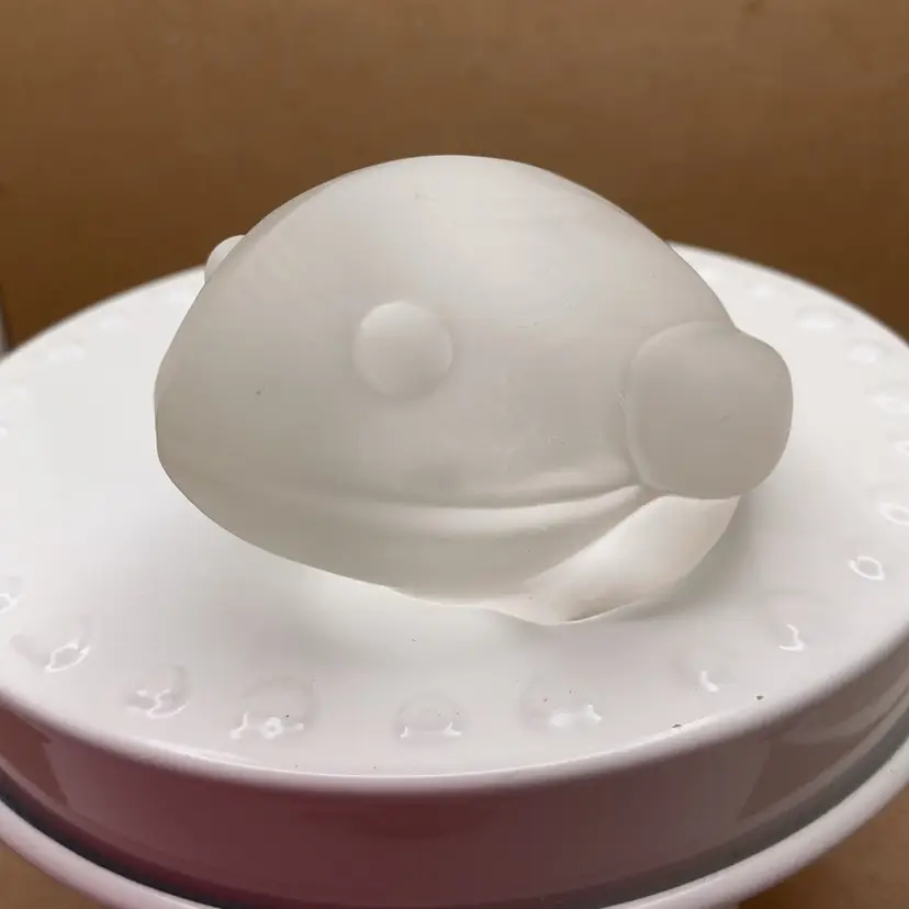 VTG Frosted Crystal Frog Figurine or Small Paperweight 2.25”