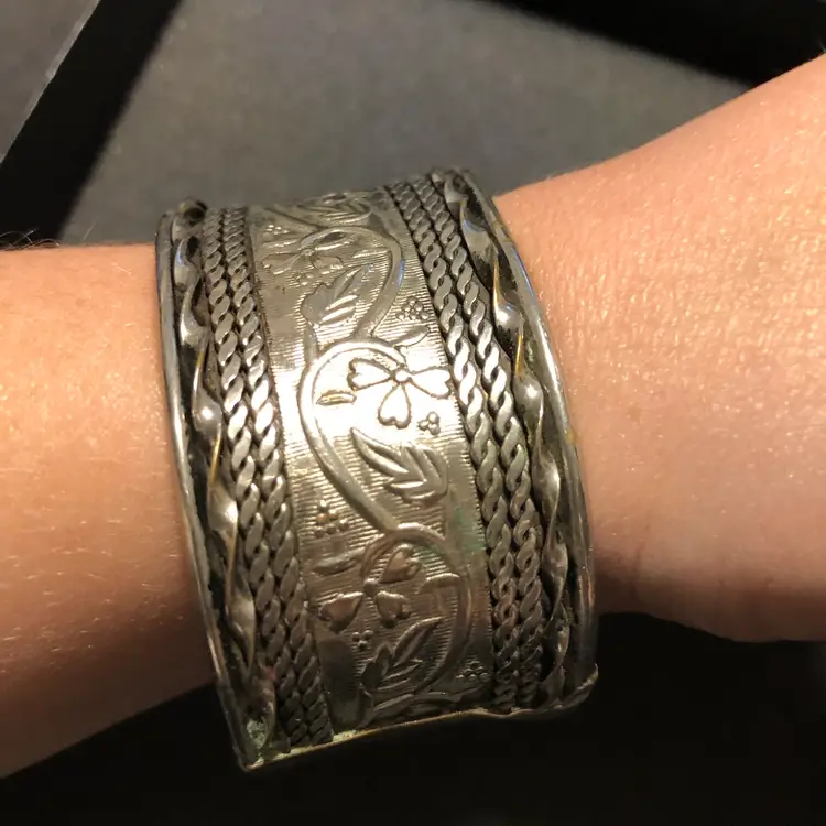 Vintage Silver-Tone Cuff Bracelet