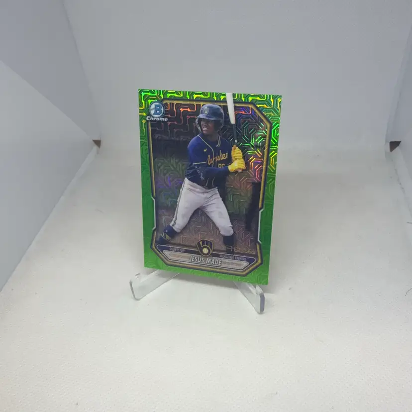 2026 Bowman - Jesus Made #BCP-96 Green Mojo Refractor 164/399 Milwaukee Brewers
