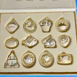 Hallmark ‘A Happy Life Together’ 12 Miniature Christmas Ornaments Collection - 2006 NIB
Ivory & Gold Tone Accents A German Tradition For Bride’s Tree