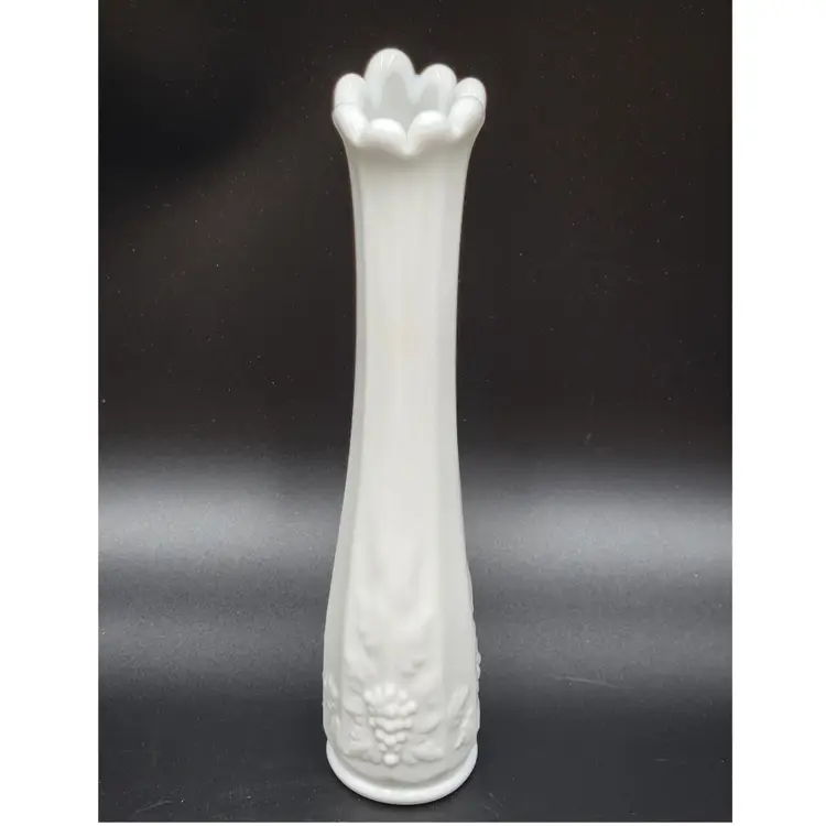 Westmoreland Milk Glass Paneled Grape Swung Bud Vase