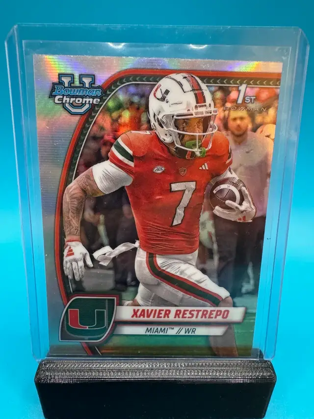 Xavier Restrepo 1st Bowman Chrome U Refractor Tennessee Titans