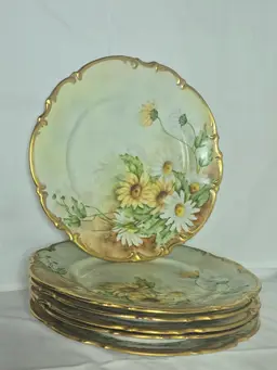 Vintage Hutschenreuther Selb Bavaria Sylvia Plates – Set of 6 – 8″