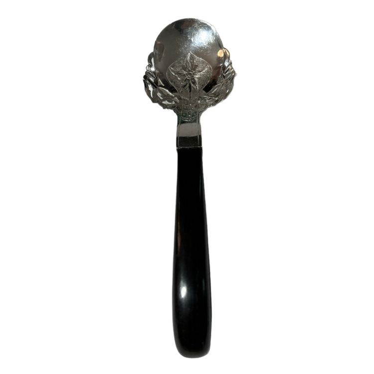 Vintage Hand Crafted Malaysian Silver Serving Fork / Spoon Salleh & Sons 1940s