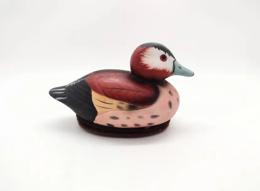 Mallard Duck Lint Brush Vintage Handpainted Bisque Porcelain