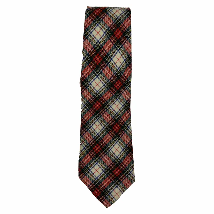 Viyella Plaid Tartan Wool Tie By Appointment Her Majesty Queen Made Scotland Vintage