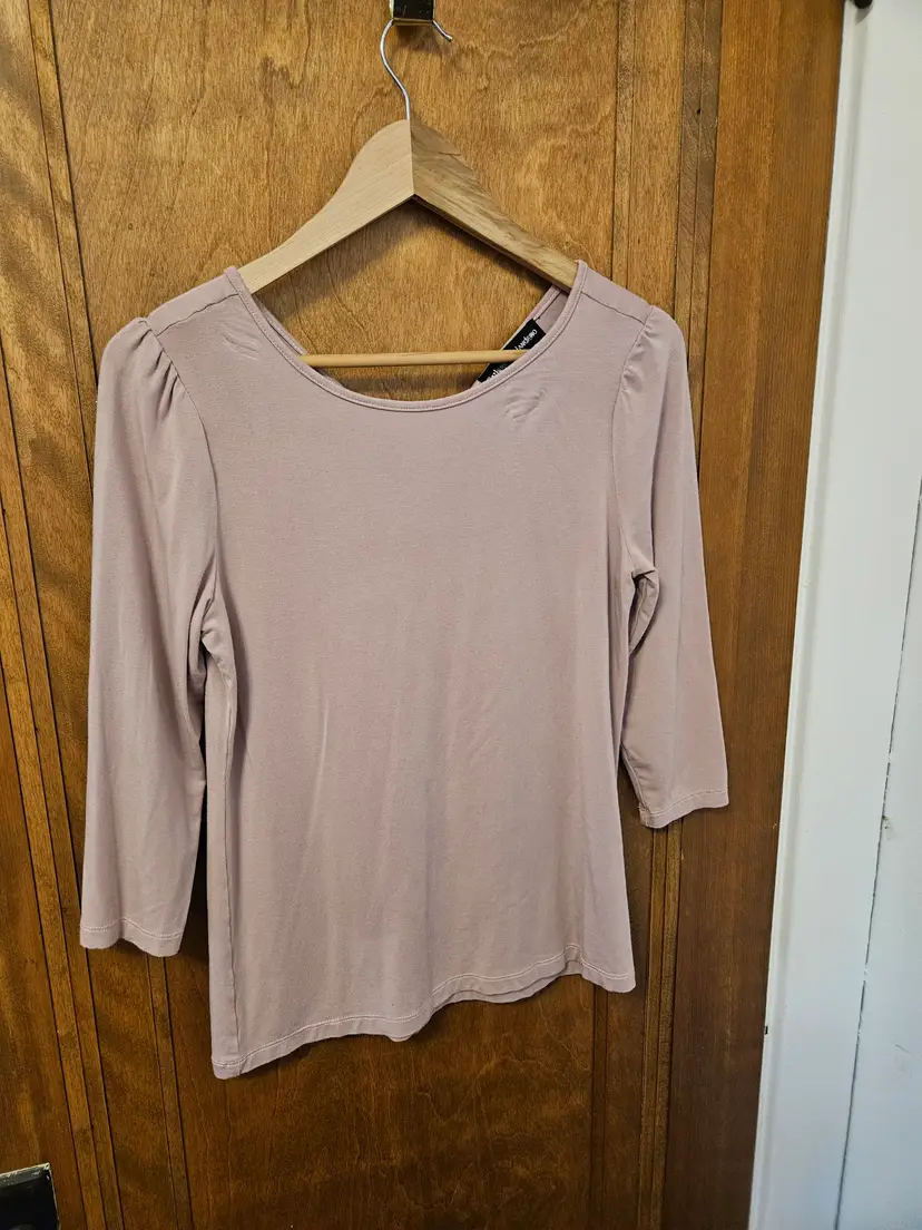 Catherine Malandrino Pale Mauve Top w/Bow, S