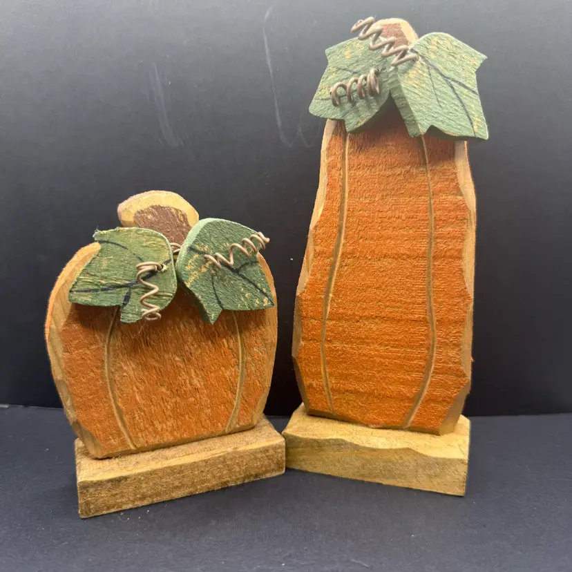 Wood Pumpkins Set Of 2