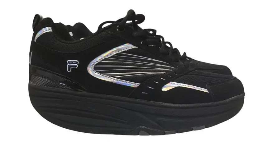 Fila Sport Walk N Sculpt High-Performance Black Sneakers - Size 7
