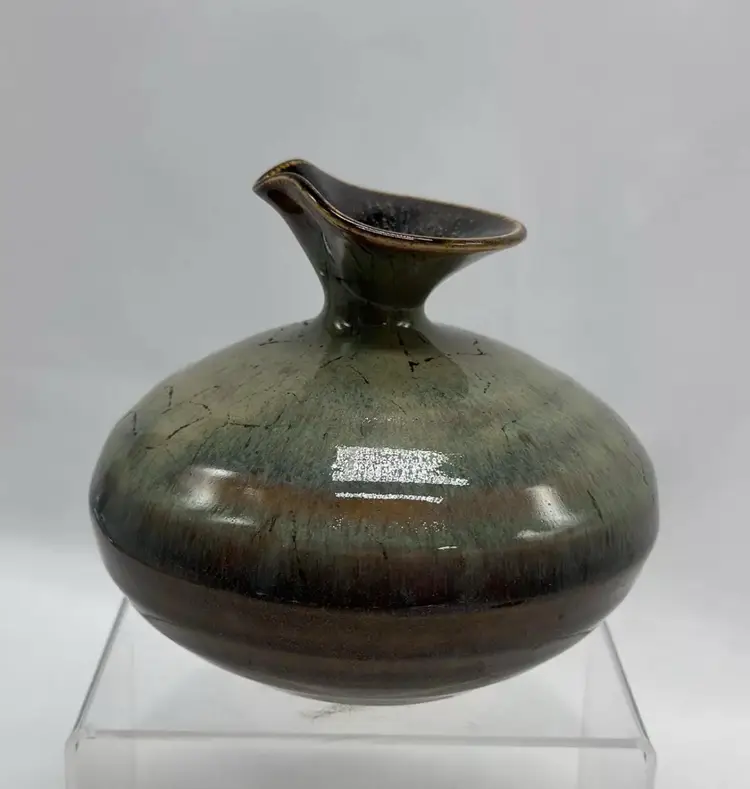 SALE Vintage Art Pottery Weed Pot Roger Butler RB Incredible Shape & Glaze Signed